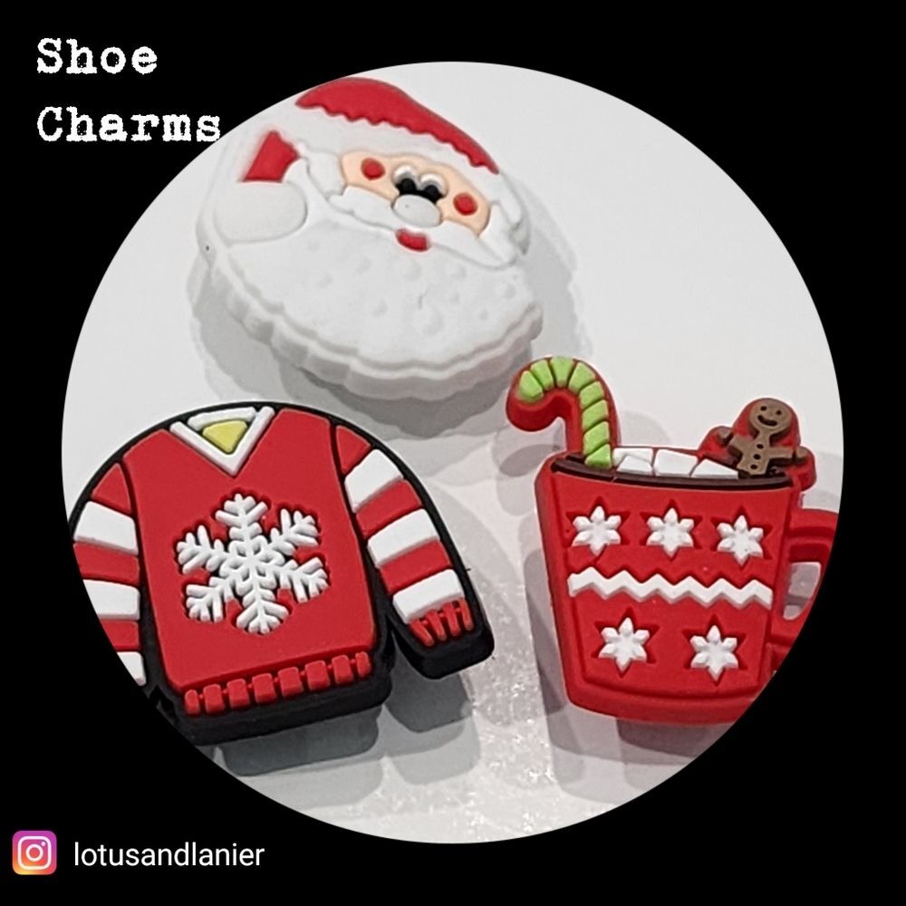 Shoe Charms "Santa" Charms Set of 3